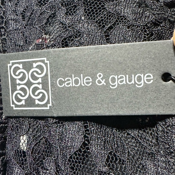 NWT Cable & Gauge Black Lace Long Sleeve High Neck Dress Size Large - Picture 7 of 8